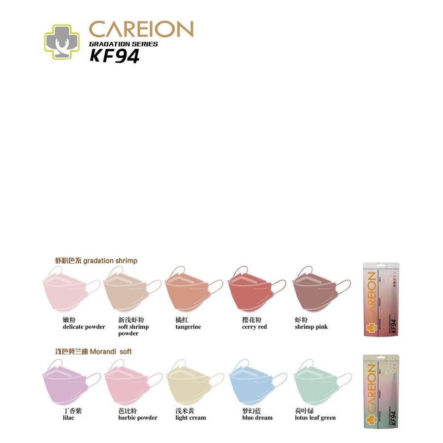 MASKER CAREION KF94 SERIES GRADATION ISI 10 PCS MASKER GRADATION SERIES KF 94 CAREION - KF94 GRADATION