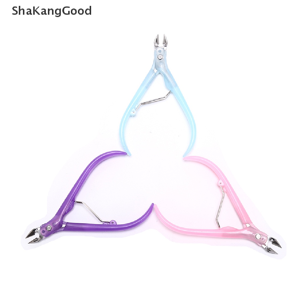 1pc Gunting Kuku Kutikula Bahan stainless steel Dengan Gagang Plastik Untuk manicure
