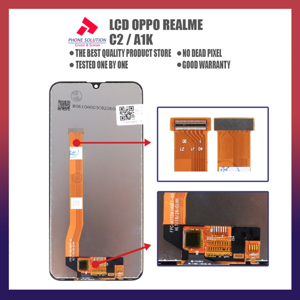 LCD Realme C2  LCD Oppo A1K High Version Fullset Touchscreen - Parts Kompatibel Dengan Produk Oppo // Supplier LCD Realme C2 - Garansi 1 Bulan