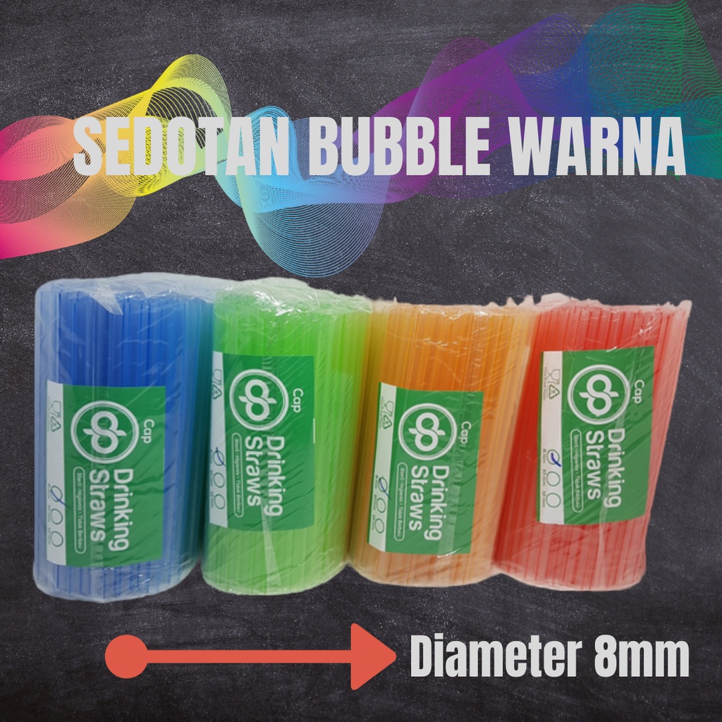 Sedotan Boba / Sedotan Plastik Bubble Drink / Sedotan Pop Ice Aneka Ukuran