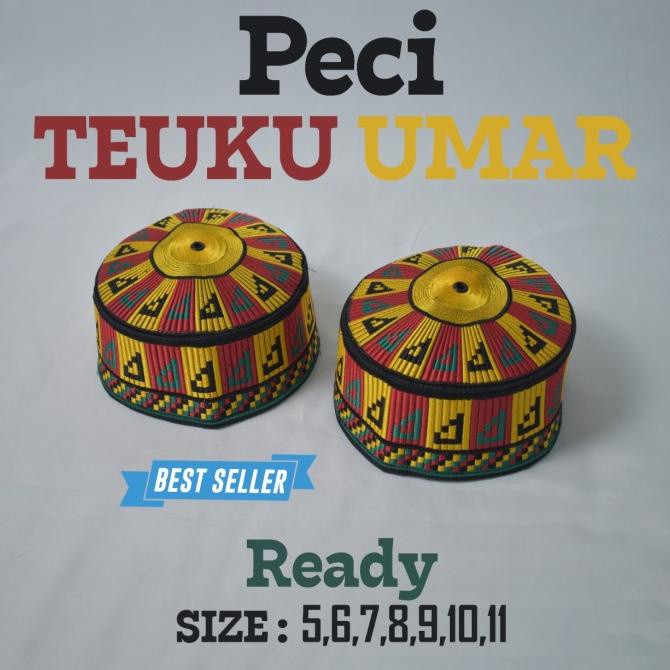 Peci songkok kopiah teuku umar aceh warna cerah perlengkapan sholat