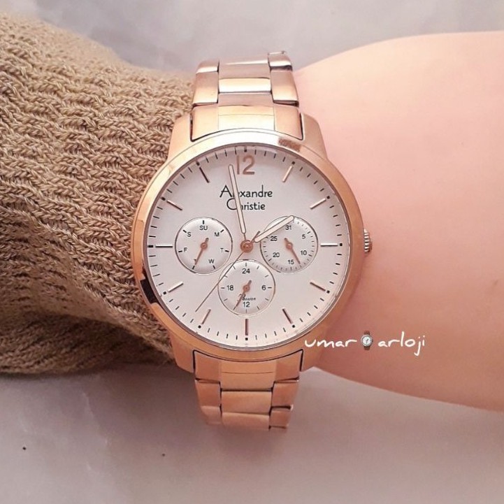 Jam Tangan Wanita Alexandre Christie Ac 2875 Bf Rosegold Original Fashion Wanita
