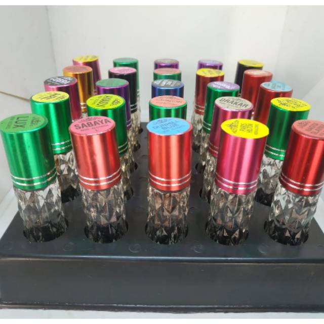 PAKET  PARFUM ROLL ON 25 BOTOL FREE KOTAK DISPLAY HITAM