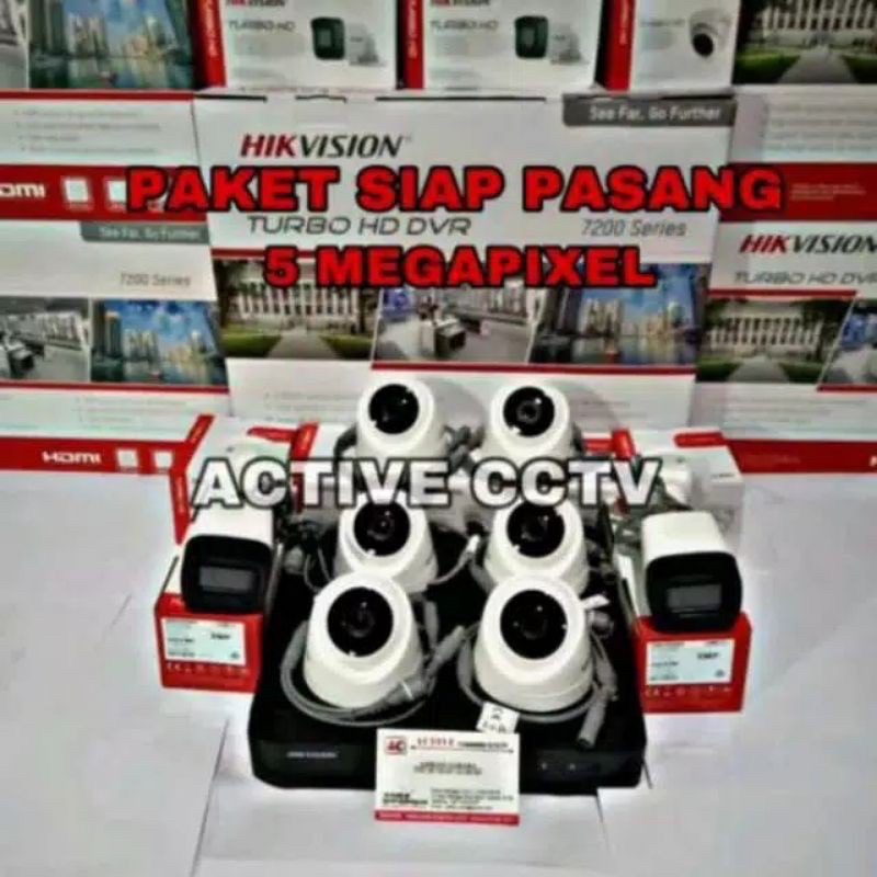 PAKET CCTV 8 KAMERA HIKVISION 5MP DVR 8 HDD 4TB