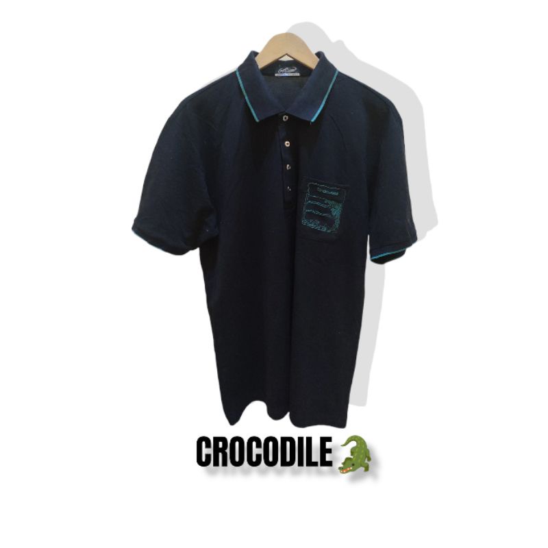 kaos kerah original crocodile second free 1topi random