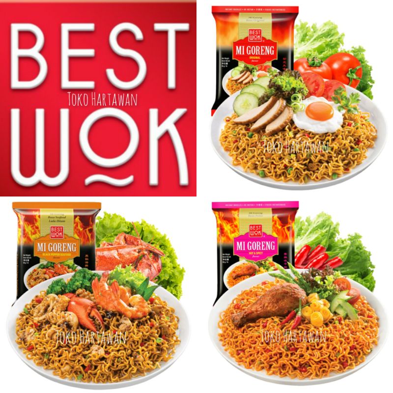 BEST WOK mie goreng 5 varian rasa Extra hot,Korean spicy,Original,Spicy, blackpepperseafood