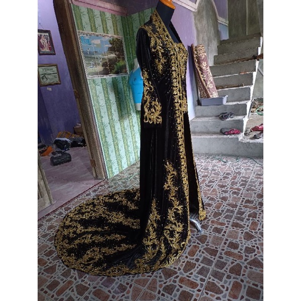 kebaya bludru kutubaru full payet jepang/kebaya bludru kutubaru mewah/kebaya bludru pengantin modern