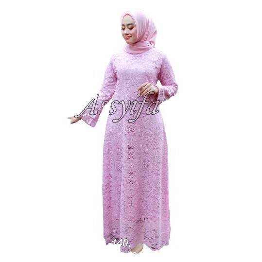 Sale Gamis Brukat Modern Gamis Brokat Kombinasi Gamis Brokat Gamis Wanita - Marun, L
