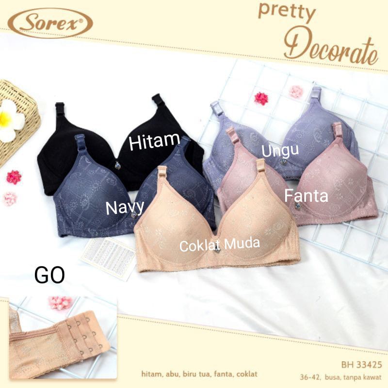 bb Sorex Bra 33425 Bh Tanpa Kawat Busa Cup Besar Pakaian Dalam Wanita Hiasan Bandul