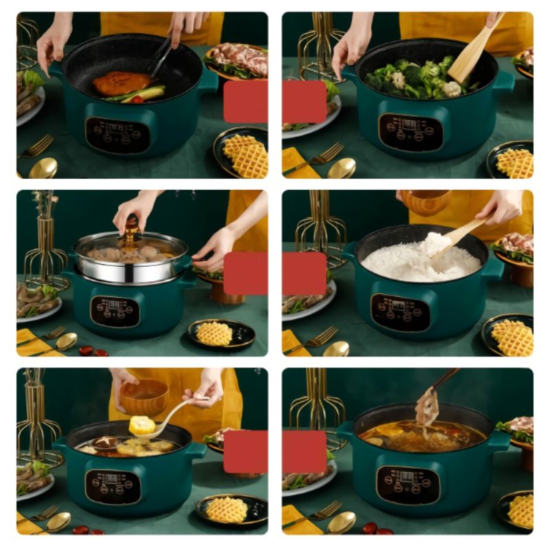 Panci smart timer setting 26cm kapasitas 3,2Liter 1 set panci +Kukusan