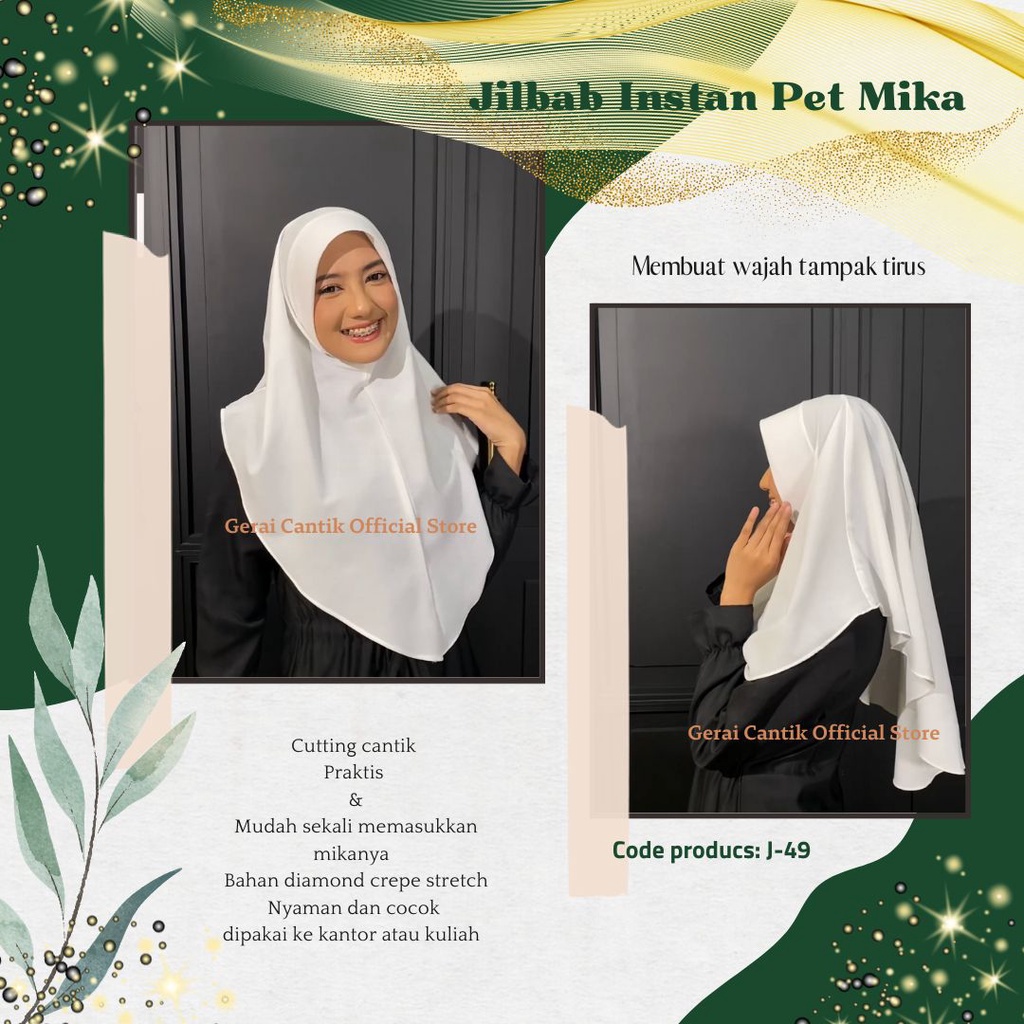 Jilbab Instan mika lepas pasang untuk ke kantor kuliah