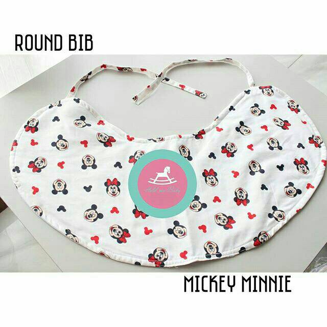 Round bib / tatakan maka anak mickey minnie