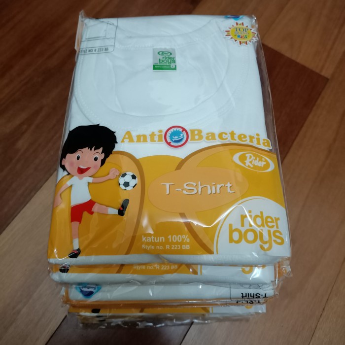 Kaos Oblong / T-Shirt Putih Anak-anak Rider R223BB Anti Bacteria