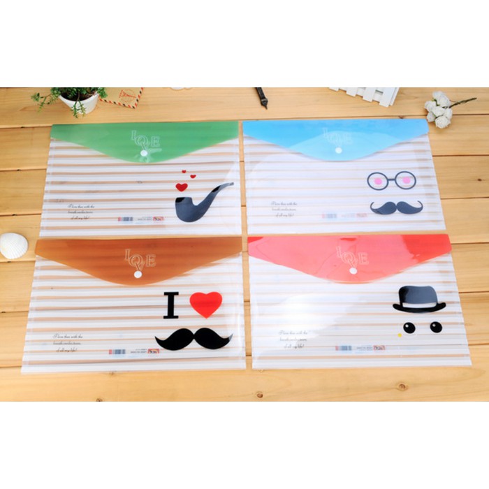 

SALE!!! TERLARIS!!! Map A4 Plastik Mr. Mustache TERBARU
