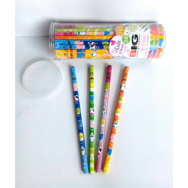 

(6 pensil) Pensil 2B karakter Merk Big