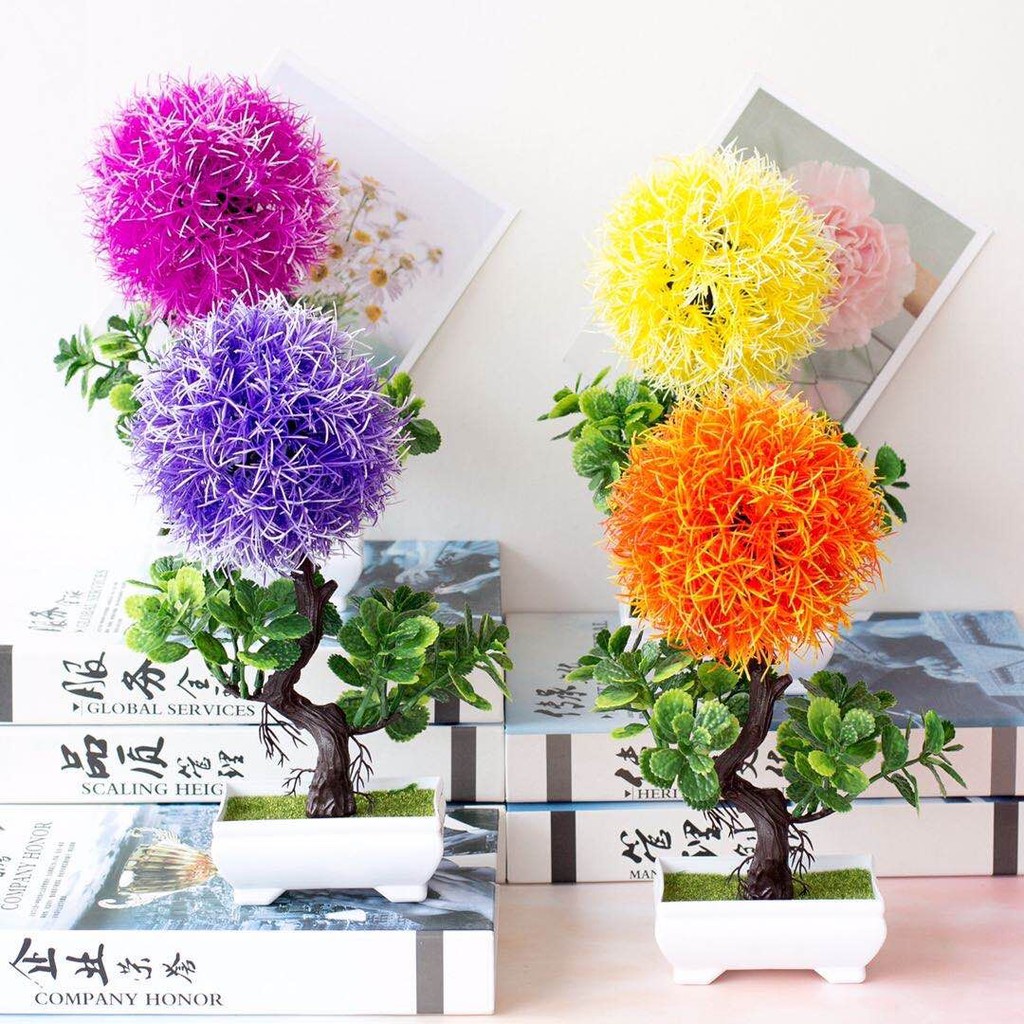 AM570 Bunga Plastik / Pajangan Bunga Artifisial / Vas Petak-3