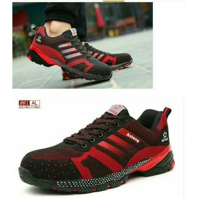 Sepatu safety import aolang merah