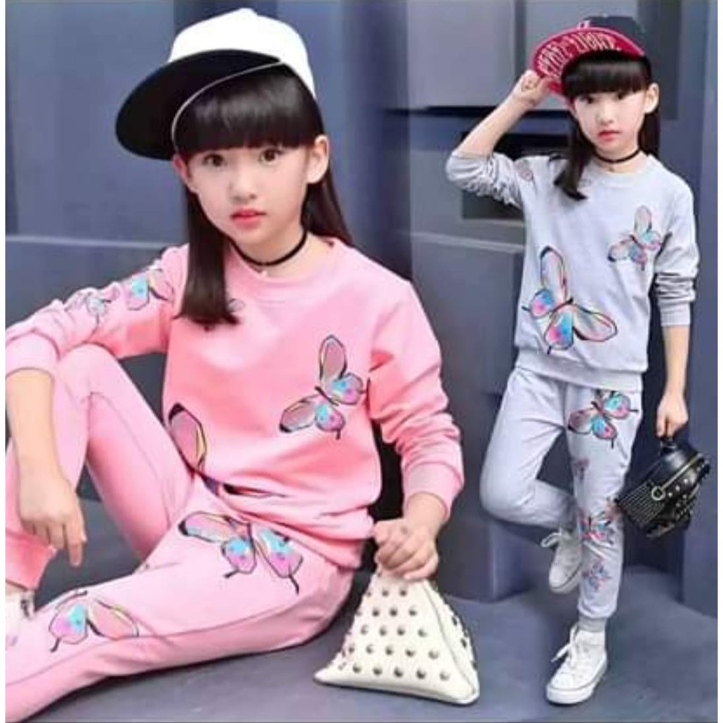 STELAN SWEATER ANAK MODEL TERBARU MOTIF KUPU KUPU 1-5 TAHUN