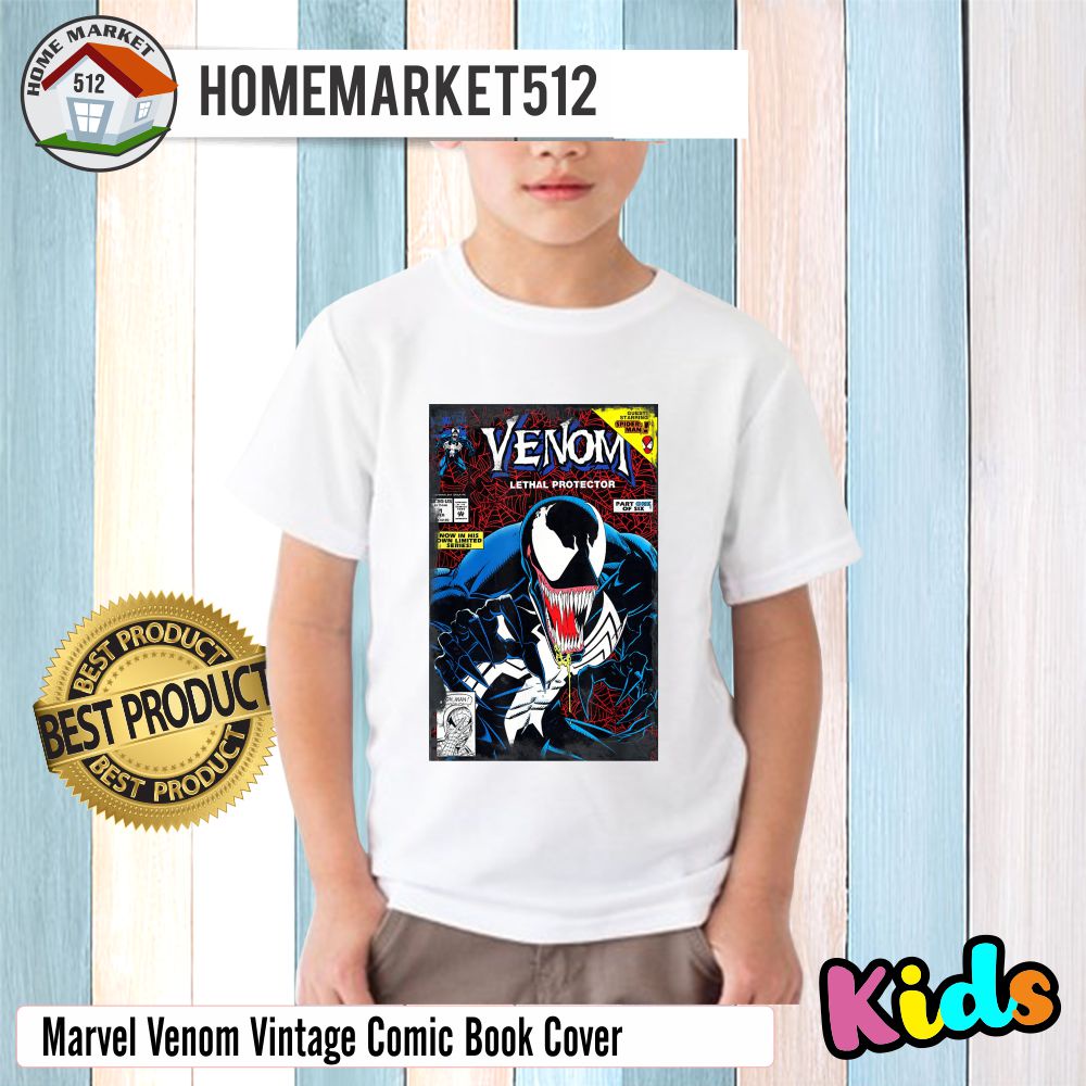 Kaos Anak Marvel Venom Vintage Comic Book Cover Kaos Anak Laki-laki Dan Perempuan Premium SABLON ANTI RONTOK | HOMEMARKET512