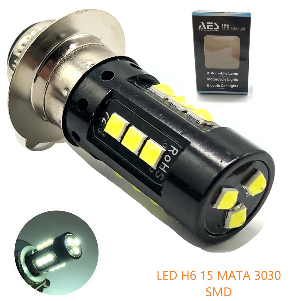 Lampu LED H6 3030 15 MATA LED SMD I BOHLAM DEPAN H6 I Lampu Depan Motor H6 I SKU-2545