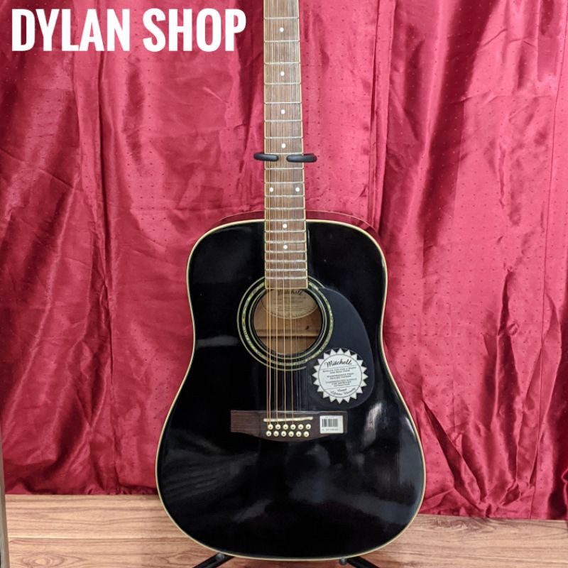 gitar akustik elektrik mitchel 12 string