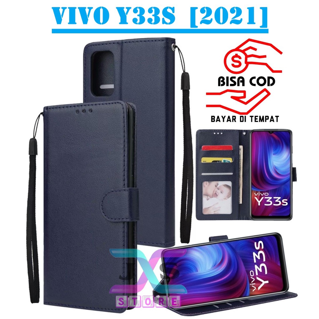 SARUNG BUKU HP UNTUK VIVO Y33S (2021) / FLIP WALLET UNTUK VIVO Y33S (2021) / LEATHER CASE UNTUK VIVO