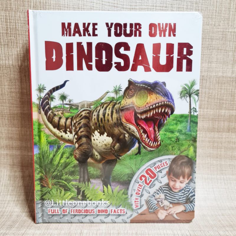 make your own dinosaur / board book with preseed out toys