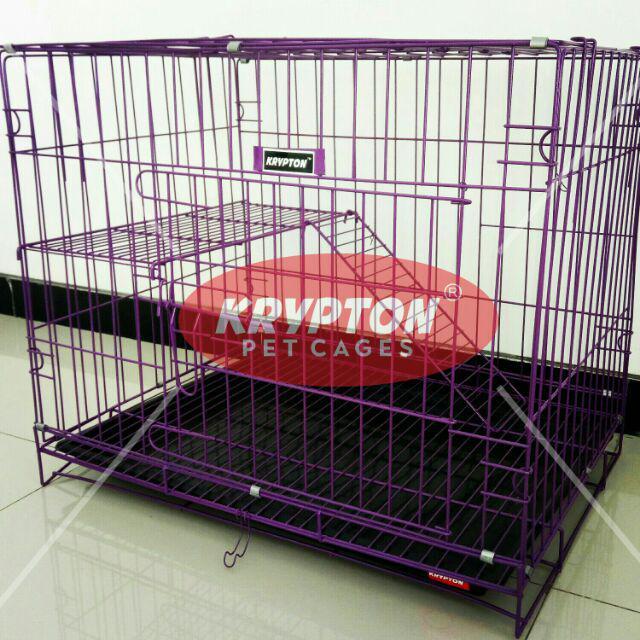 Kandang Kucing Anjing Kelinci - Besi Lipat Tebal - Ukuran 60x40x50 -Anti Karat Kualitas Bagus-Tingkat