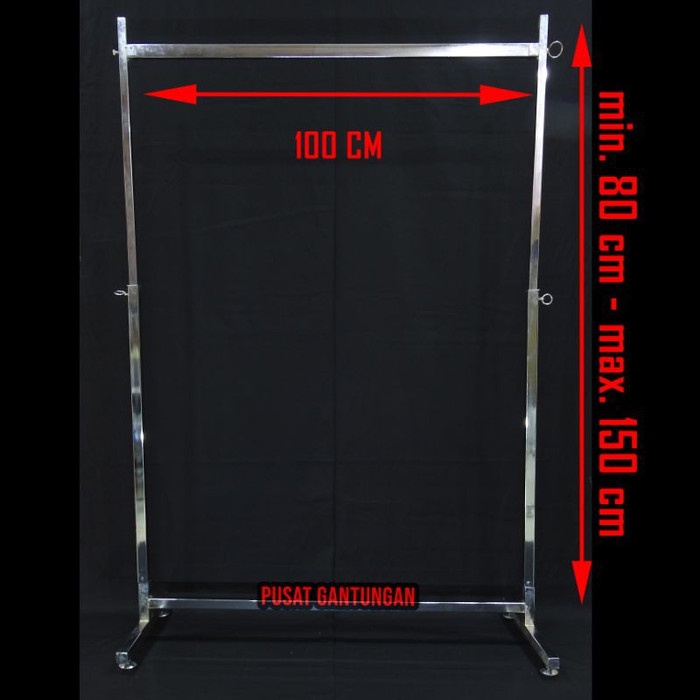 

Adhikari - Hanger Gantungan Baju Model Gawangan (100Cm) Crhome Full Kotak