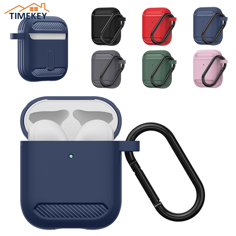 Tk Casing Tpu Apple Airpods 1 2 Shockproof Aksen Serat Karbon Lucu