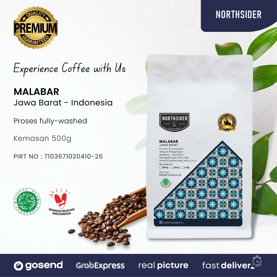 BIJI KOPI ARABIKA JAVA MALABAR FULLWASHED - 500GR NORTHSIDER COFFEE