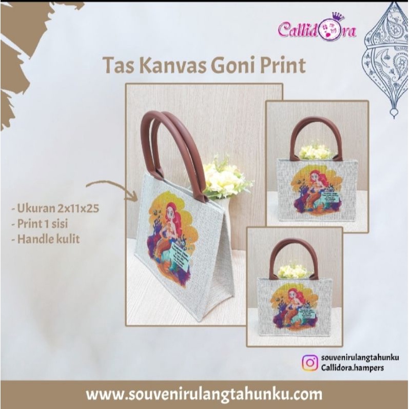 

Tas bahan kanvas custom/goodie bag ultah/tasyakuran aqiqah/tas kanvas