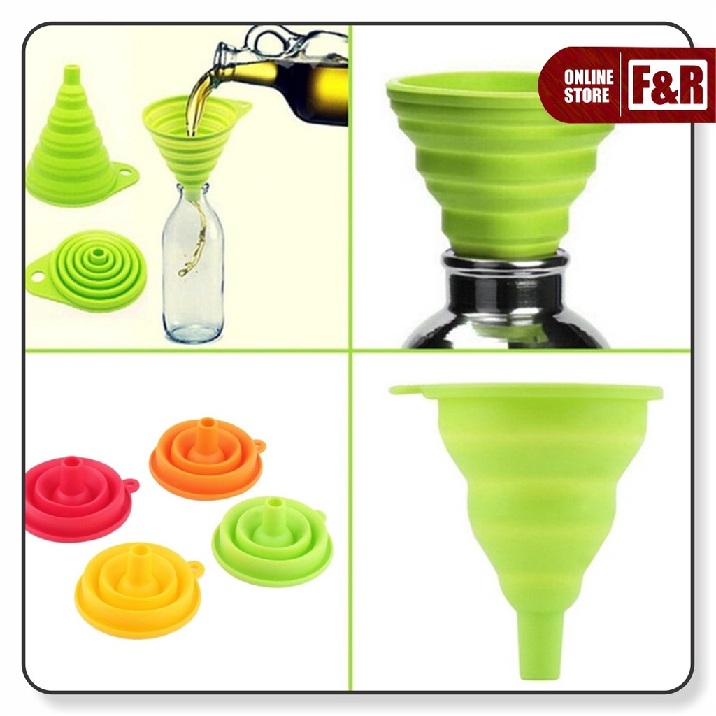 Corong Air Corong Minyak Corong Lipat Bulat Karet Silikon Flexsible Portable Foldable Silicone