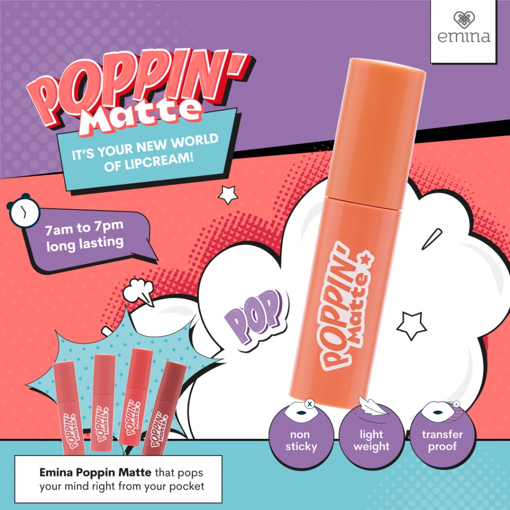 Emina Poppin Matte Lip Cream (New) | EMINA Lipcream