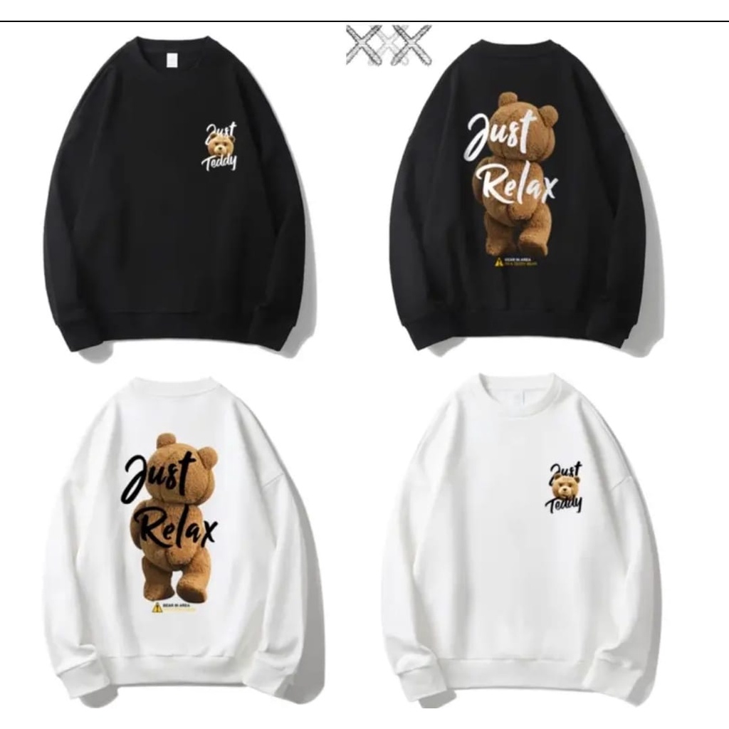 AFI - MC - FLEECE Sweater Just Relax Bear ( LD 116, PJ 60)