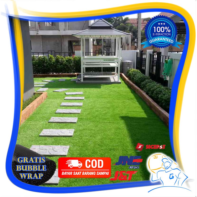 Karpet Rumput Sintetis Palsu Untuk Dekorasi Taman Balkon Outdoor Ukuran 50x50cm Ketebalan 35mm Murah