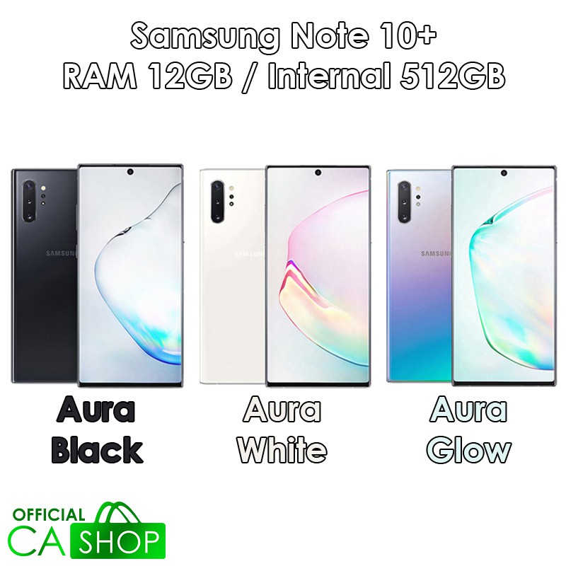 Samsung Galaxy Note 10 Plus 10+ N975F 512GB - Black / White / Glow - Baru NEW - Resmi SEIN