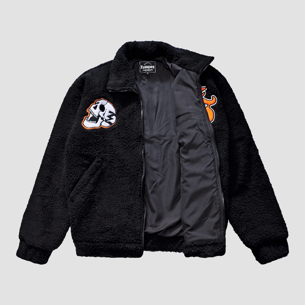 EVILSPIRIT SHERPA JACKET - SKULLHEAD BLACK UNISEX