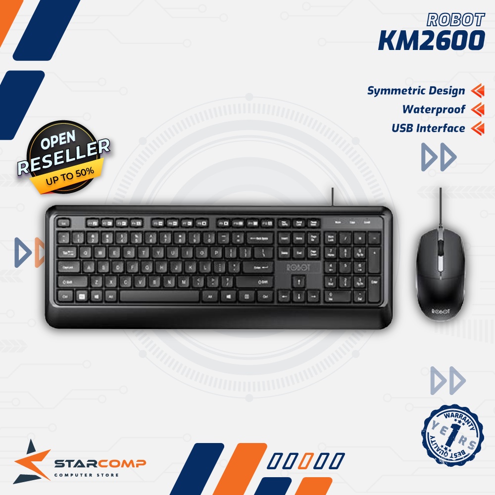 Robot KM2600 Keyboard &amp; Mouse Wired Combo