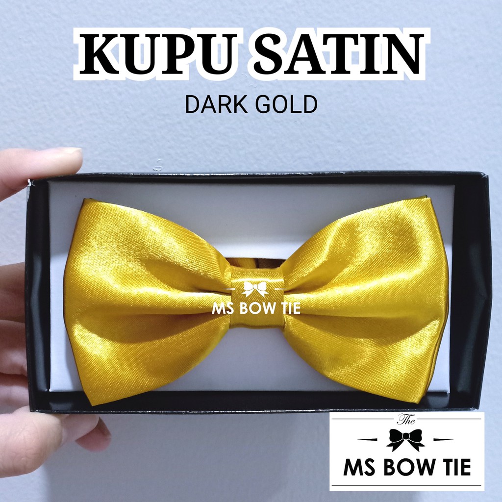Dasi Kupu Kupu dewasa GOLD TUA bahan satin