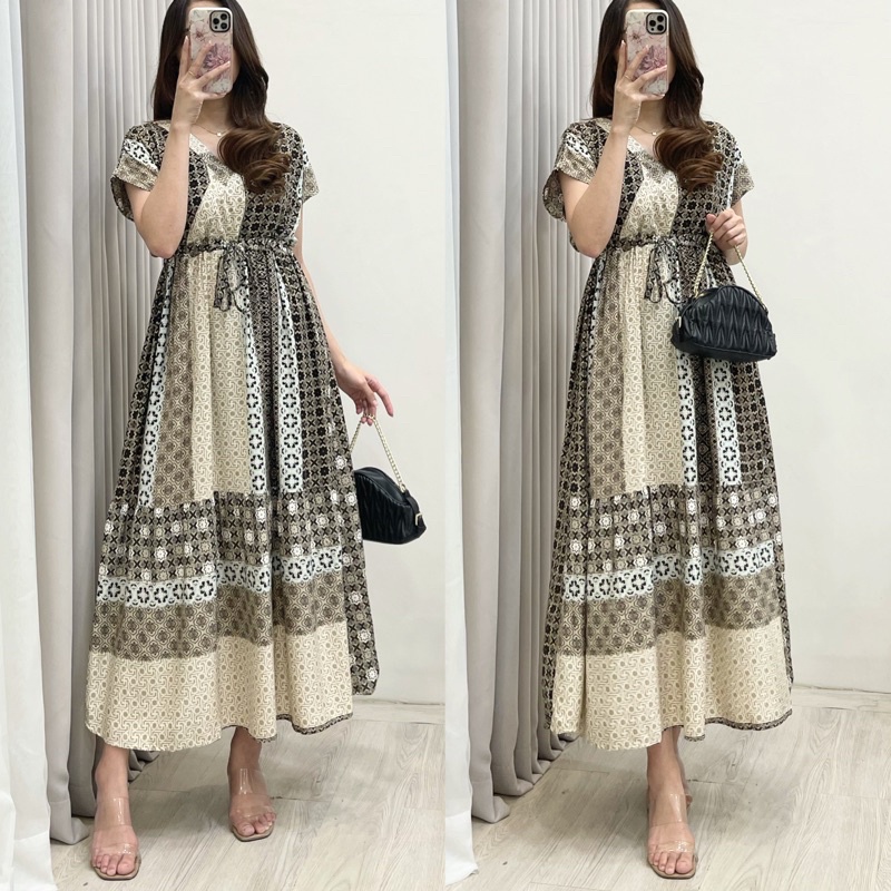 Daster Kimono Serut Homewear By Amariel-KS: Creme Mozaik