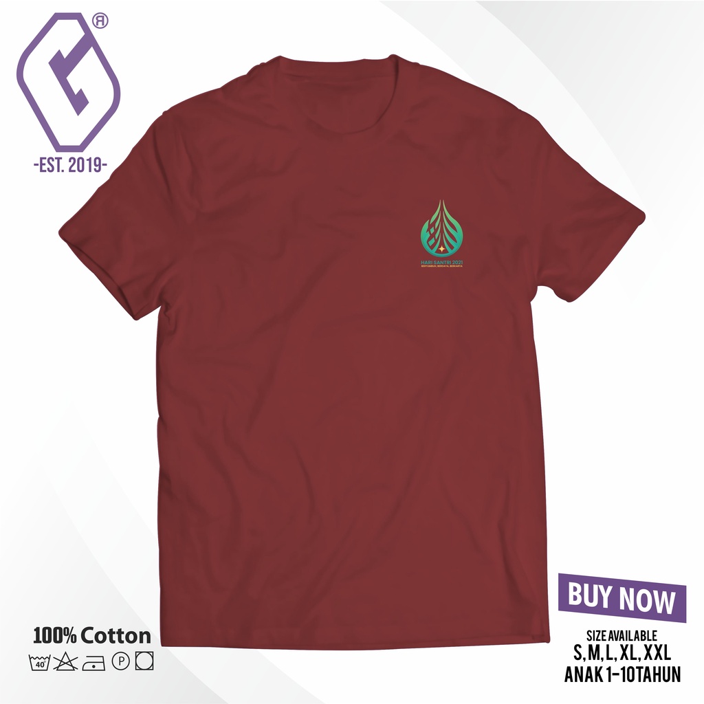 kaos hari santri logo dada / baju santri nusantara logo dada