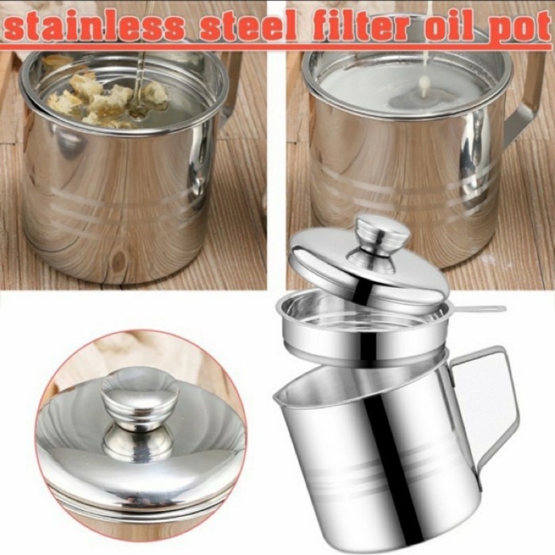 SEN - Saringan Minyak Goreng Stainlist / Oil Pot Saringan Stanlist / Cangkir