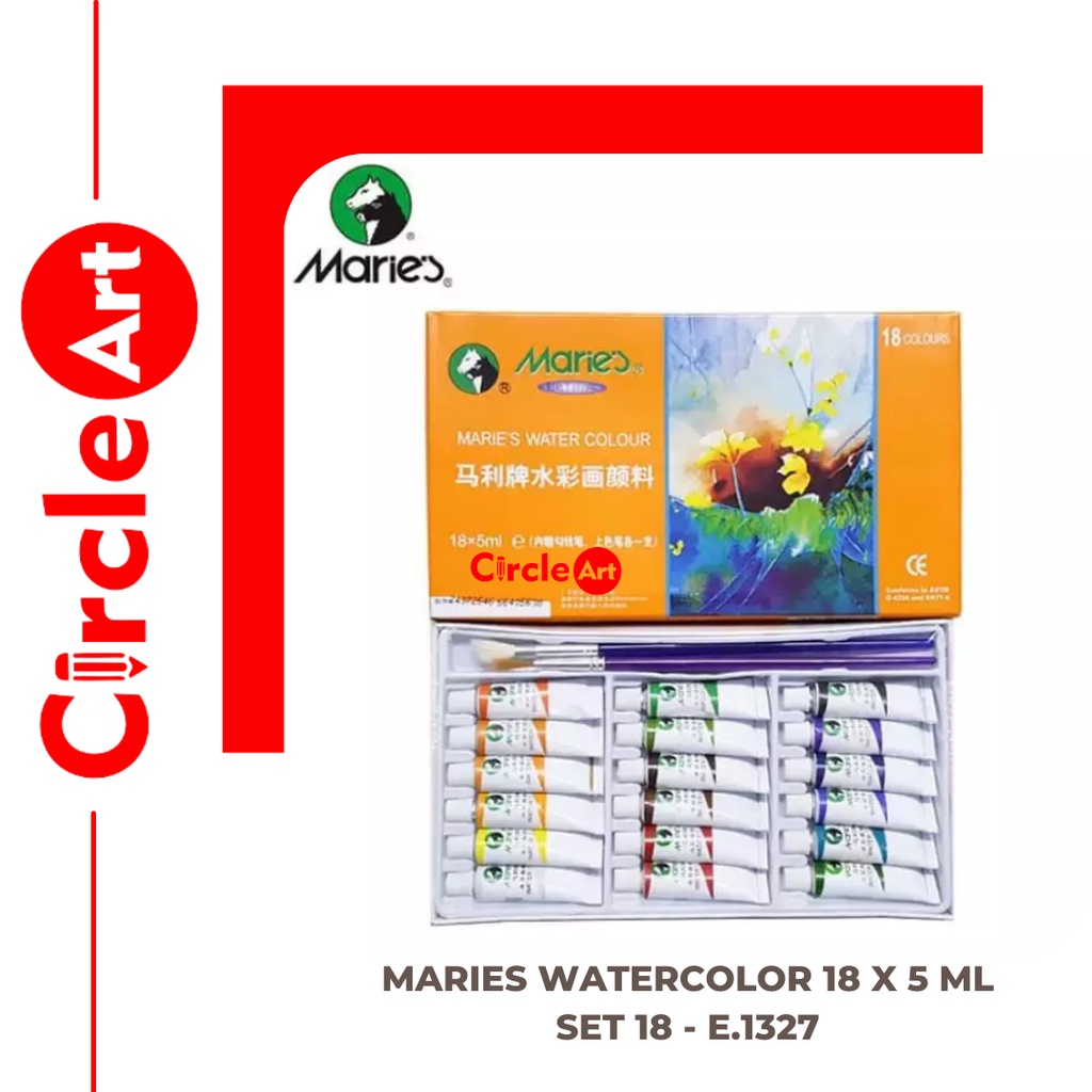 

Maries Watercolor 18 X 5 ml set 18 - E.1327 / Cat Air Maries E1327 / Cat Lukis Watercolour