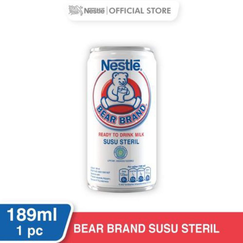 

Bear Brand Milk Tin Susu Steril 189ml BearBrand Kaleng