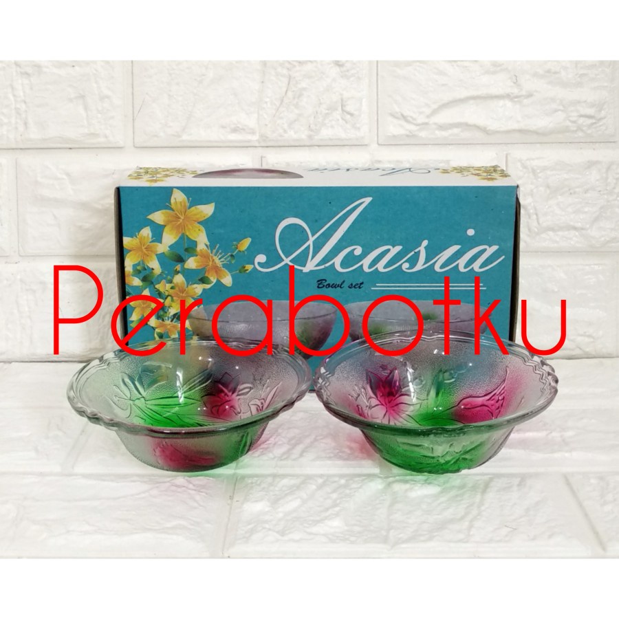 Mangkok Kaca Warna Kecil Acasia Set isi 2 Pcs / Mangkuk Kuah / Bowl