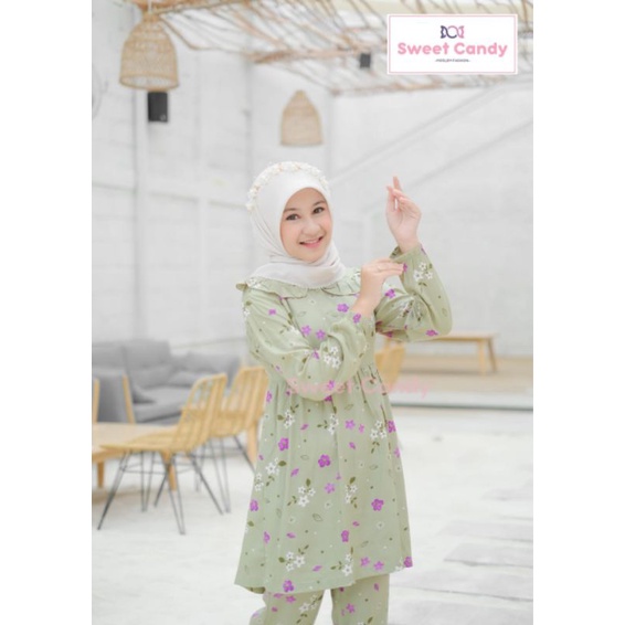 Afsheenastore Tunik Fuji Set By Sweet Candy / Setelan Teen 10-14T