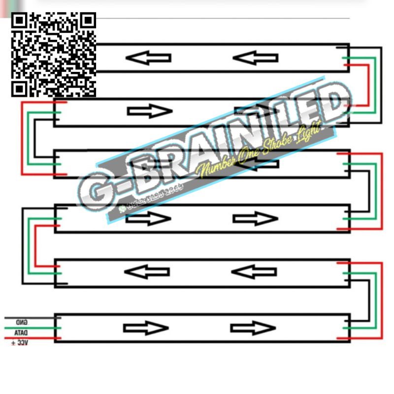 MODUL STROBO RUNNING TEKS 6 BARIS 12V/24V LED WS2811