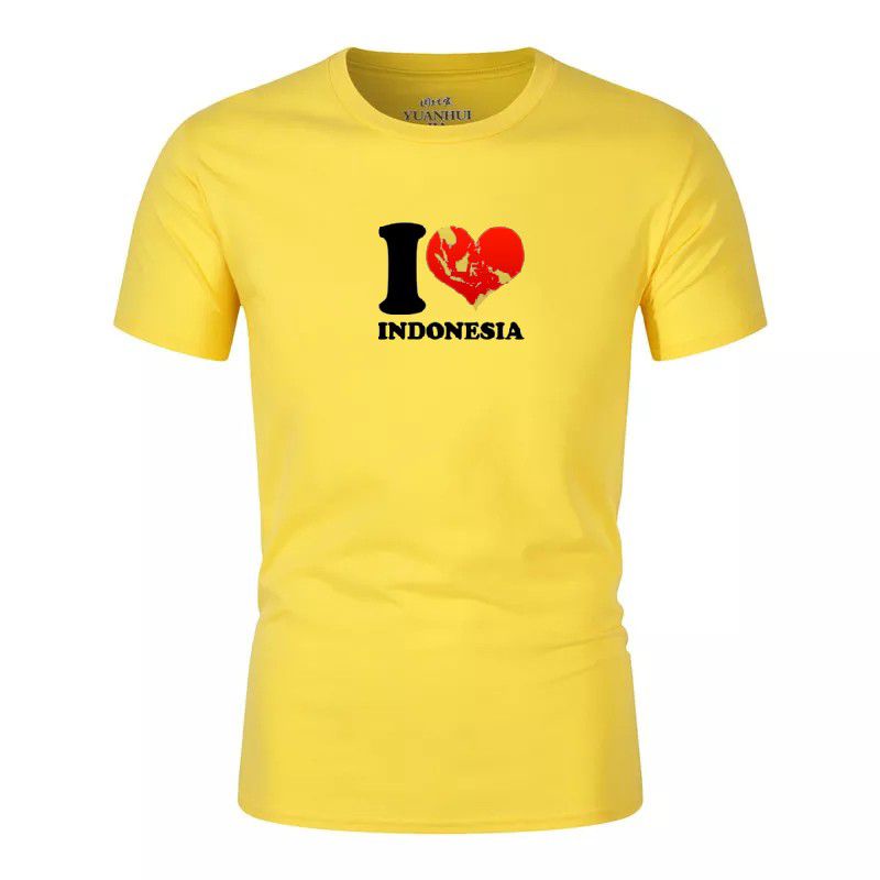 Kaos Pria Distro I love Indonesia Lengan Pendek Tshirt Lelaki Dewasa Baju Oblong Cod