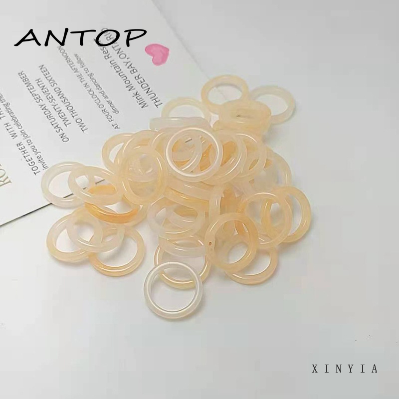 Crystal Resin Cincin Set Candy Colors Acrylic Vintage Finger Akrilik Rings Jewelry Aksesoris Perhiasan ANTOP